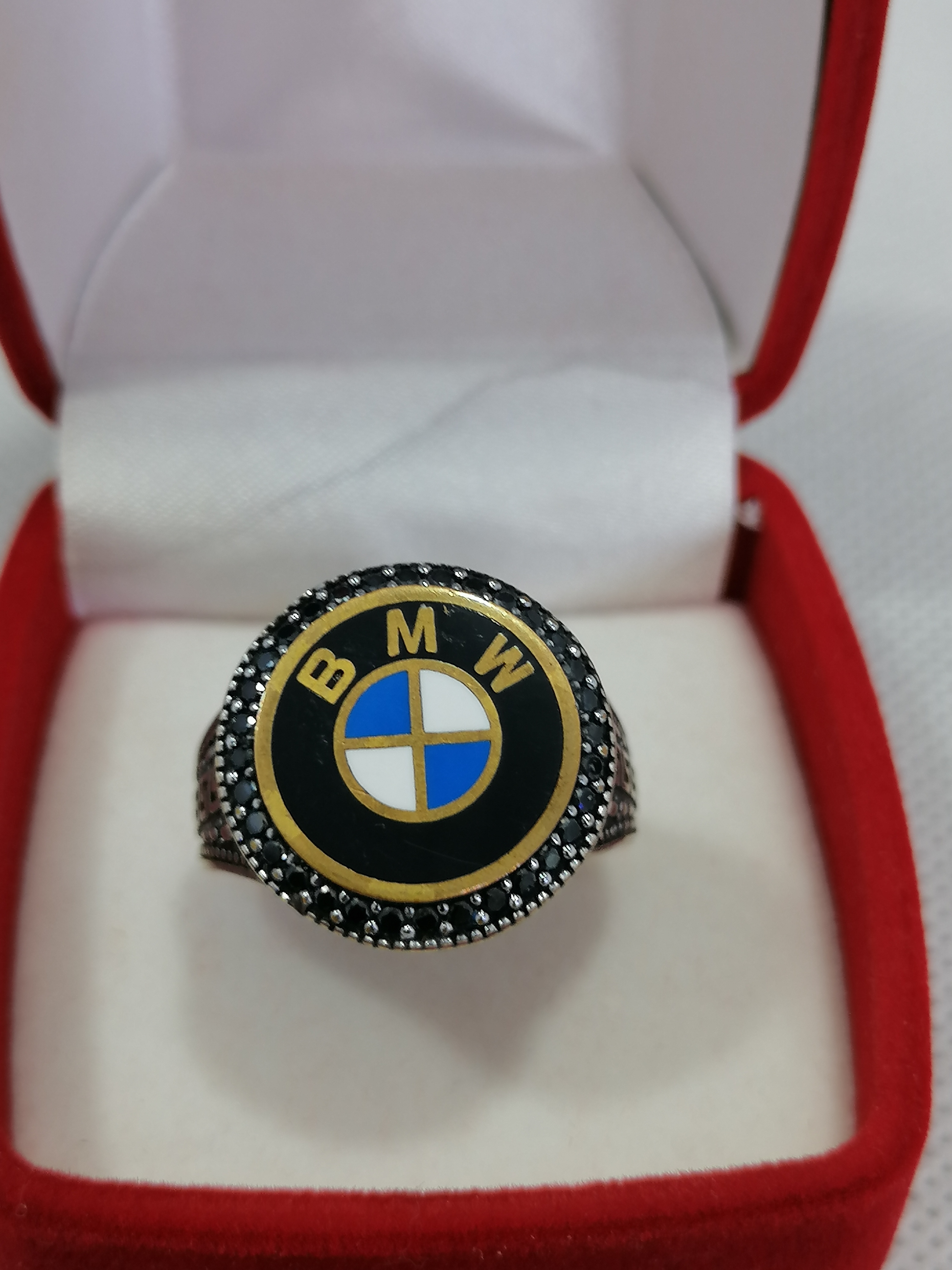 انگشتر نقره مردانه ترک با لگوی BMW